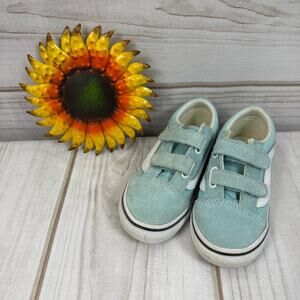 Vans Old Skool V Aqua Blue Suede‎ Toddler Sneakers10C